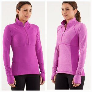 Lululemon Reversible Run Switch Back 1/2 Zip Jacket Ultra Violet Heathered Sz 4